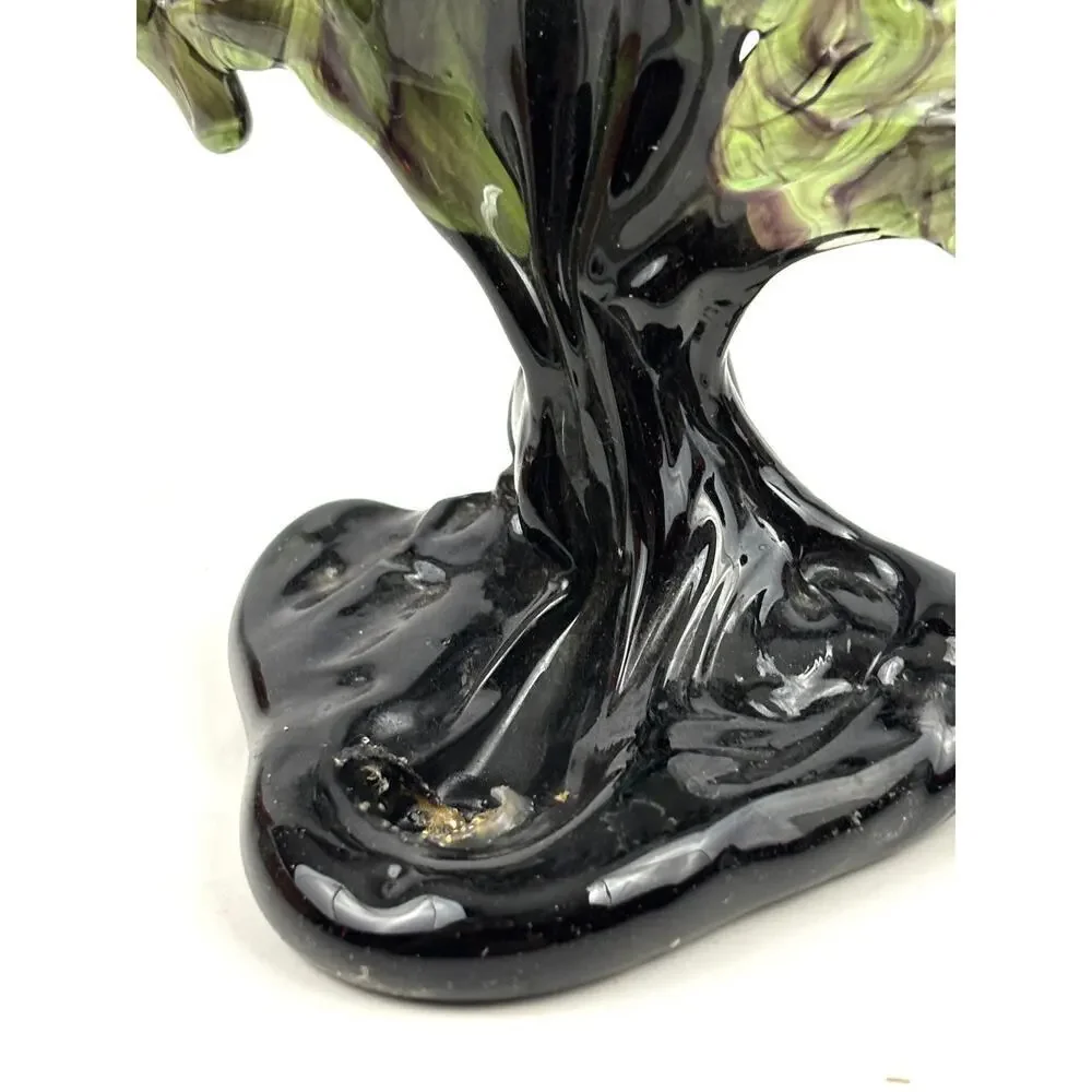 VTG Green 24% Lead Crystal Christmas Tree Peter Kaspar Art Glass‎ Unique Rare